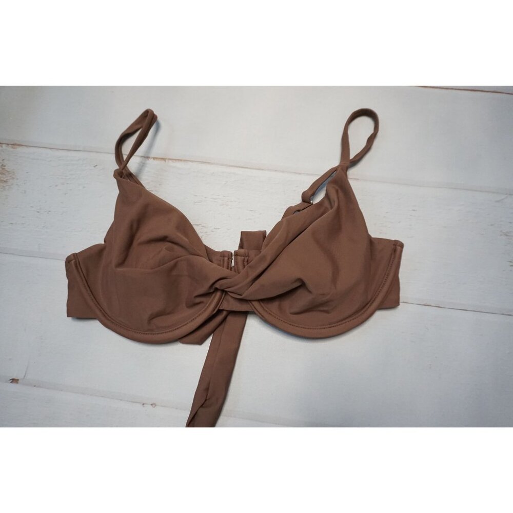 Zaful Brown Twist Front Bikini Top – Size M, NWOT
